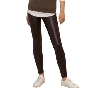 -aritzia Wilfred Daria Faux Legging Leather Pants Espresso Brown X Small